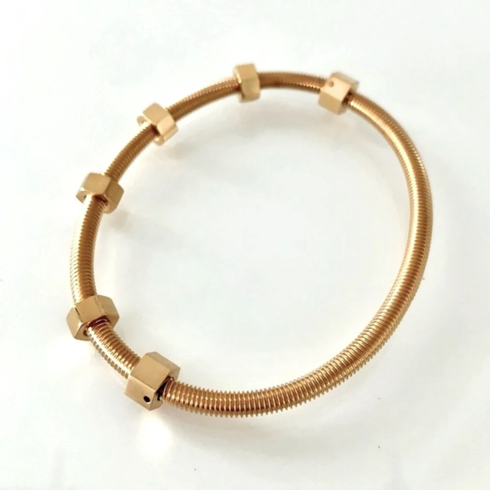 Gold Nuts and Bolts Bracelet